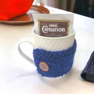 Hand Knit Mug Cozy and Mug Set